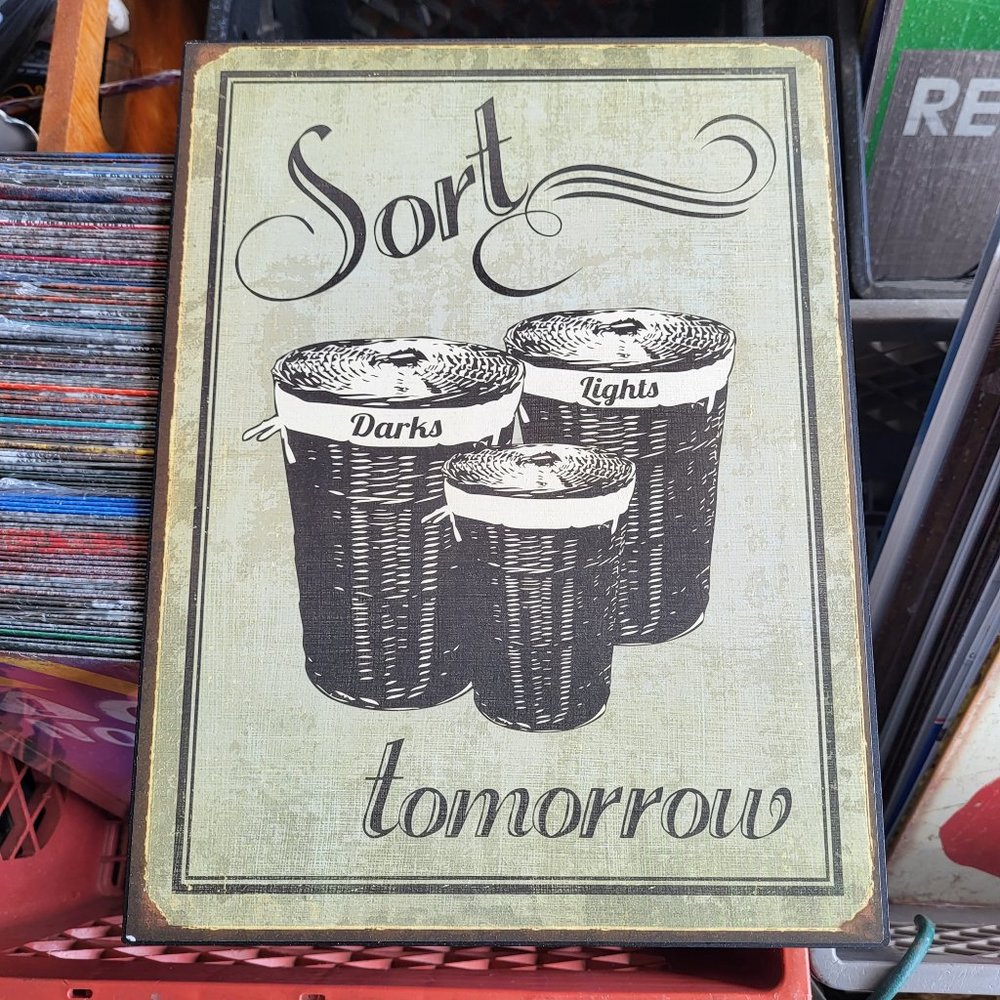 Set of 3 Laundry metal signs.  Laundry room decor.